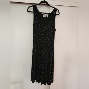 Chicos Traveler Dress Black and White Print Size 1